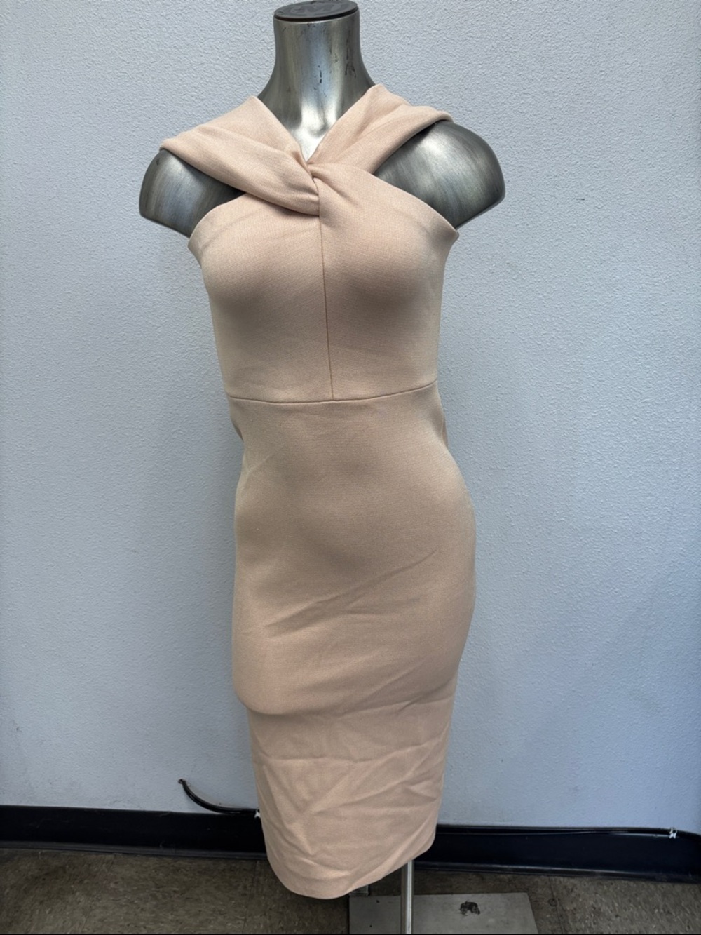 St. John Shoulder Twist Sheath Dress in Blush